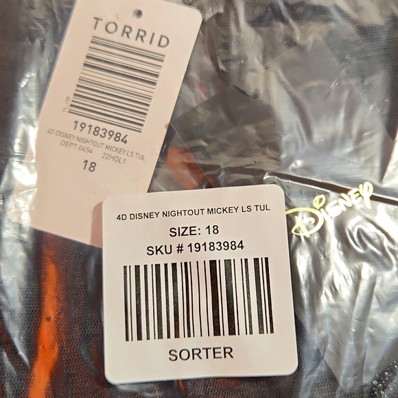 ❤️NWT VINTAGE TORRID MICKEY MOUSE KNEE LENGTH TULLE ILLUSION NECK SKATER DRESS - Picture 5 of 16